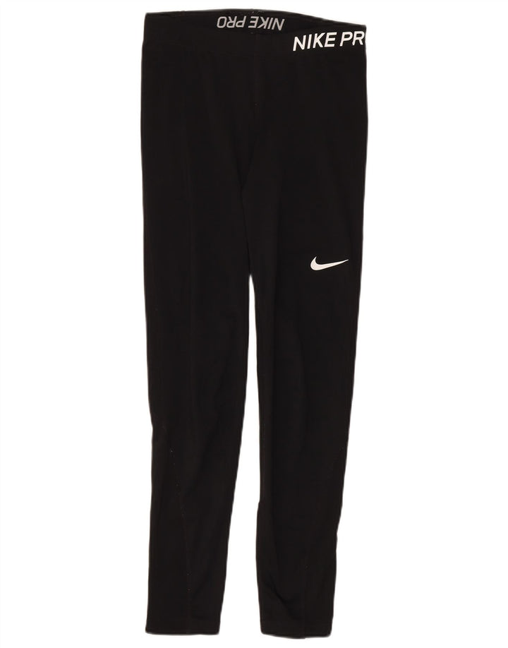 Leggings pentru femei Nike Slim Fit UK 14 Mediu Negru Poliester Sport