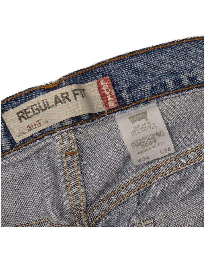 Blugi drepti pentru bărbați LEVI'S 505 Regular Fit W34 L34 Albastru