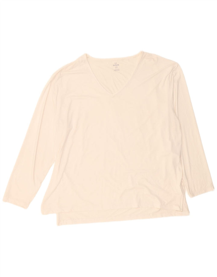 Top pentru femei Under Armour cu mânecă lungă UK 18 XL, poliester alb