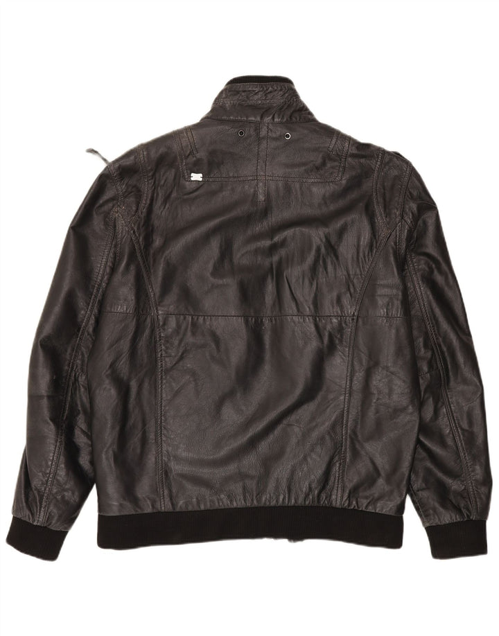 Jachetă de piele vintage pentru bărbați UK 42 XL din piele neagră