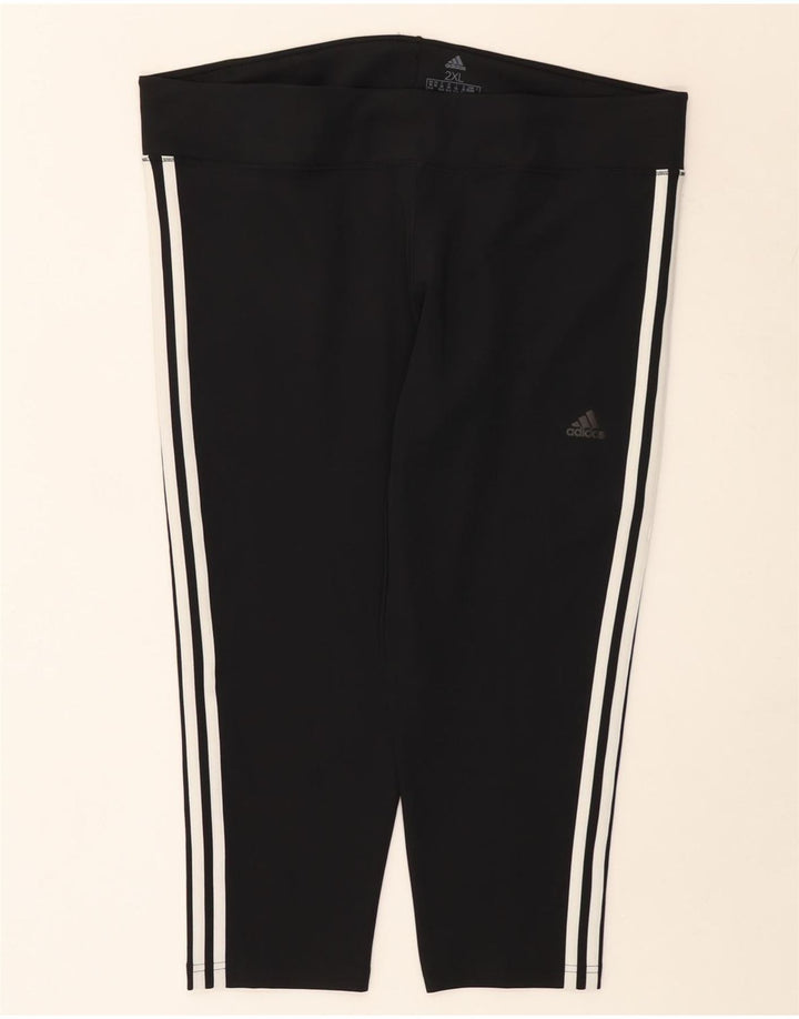 Leggings Adidas Climalite Capri pentru femei Marea Britanie 24/26 2XL Poliester negru