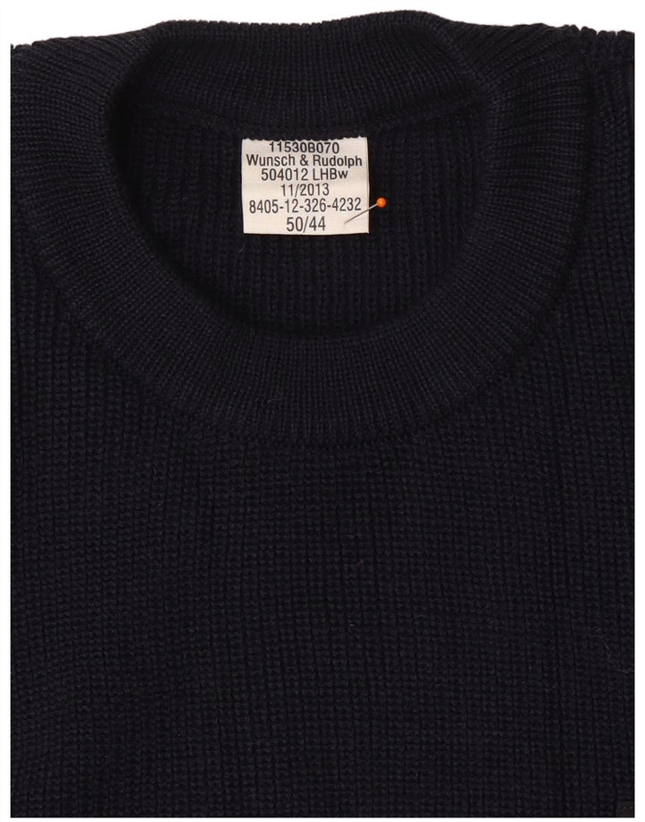 Pulover VINTAGE pentru bărbați, militar cu gât crew, IT 50, bleumarin mediu