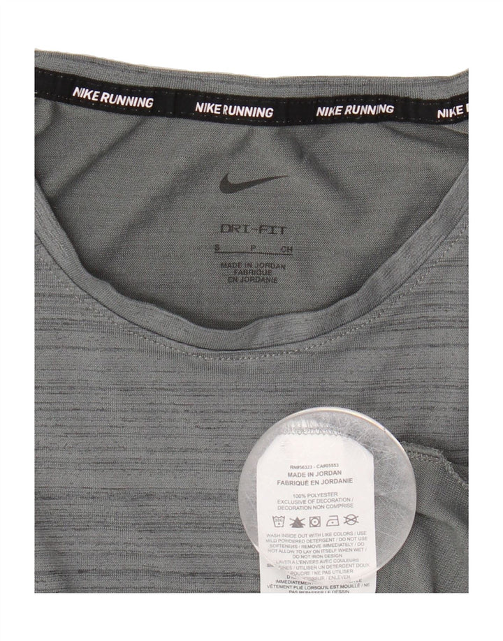NIKE Womens Dri Fit T-Shirt Top UK 10 Small Grey Flecked Polyester Vintage Nike and Second-Hand Nike from Messina Hembry 