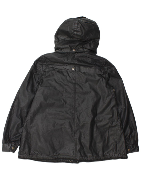 Jachetă utilitare supradimensionată cu glugă pentru femei Zara UK 14 Poliester mediu negru