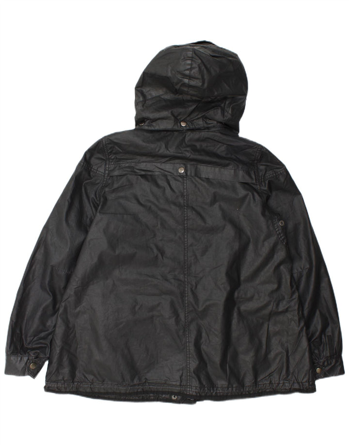 Jachetă utilitare supradimensionată cu glugă pentru femei Zara UK 14 Poliester mediu negru