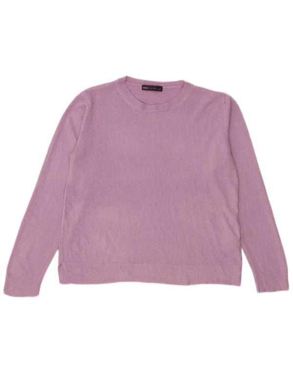 Pulover pentru damă Marks & Spencer, cu gât turnut, mare, violet, acrilic