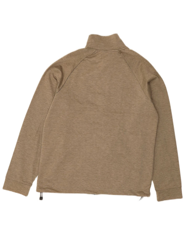 Zara Mens Tracksuit Top Jacket Small Khaki Flecked Polyester