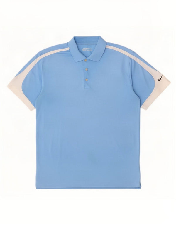 Tricou polo Nike pentru bărbați, mare, albastru, poliester color bloc