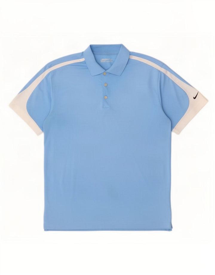 Tricou polo Nike pentru bărbați, mare, albastru, poliester color bloc