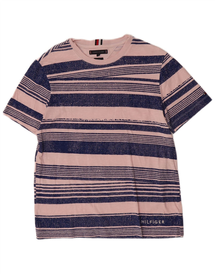 Tricou Tommy Hilfiger pentru bărbați, cu croiala normală, top cu dungi roz mediu