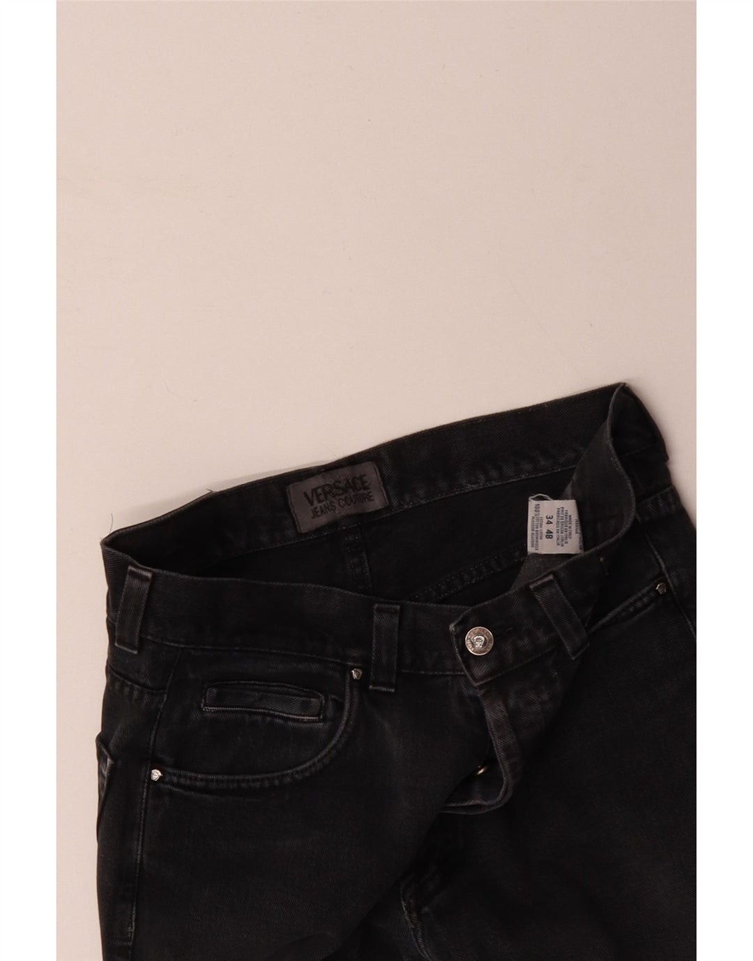 Blugi drepti pentru bărbați VERSACE W34 L31 bumbac gri