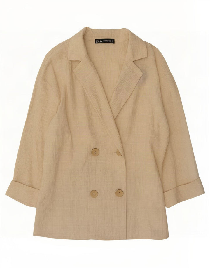 Jachetă Blazer oversized pentru femei Zara UK 10 Mic Bej