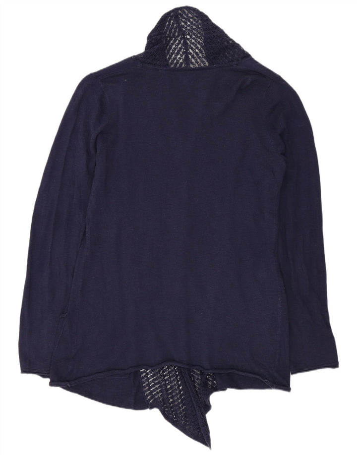 FAT FACE Pulover cardigan deschis pentru femei UK 10 mic Bumbac bleumarin