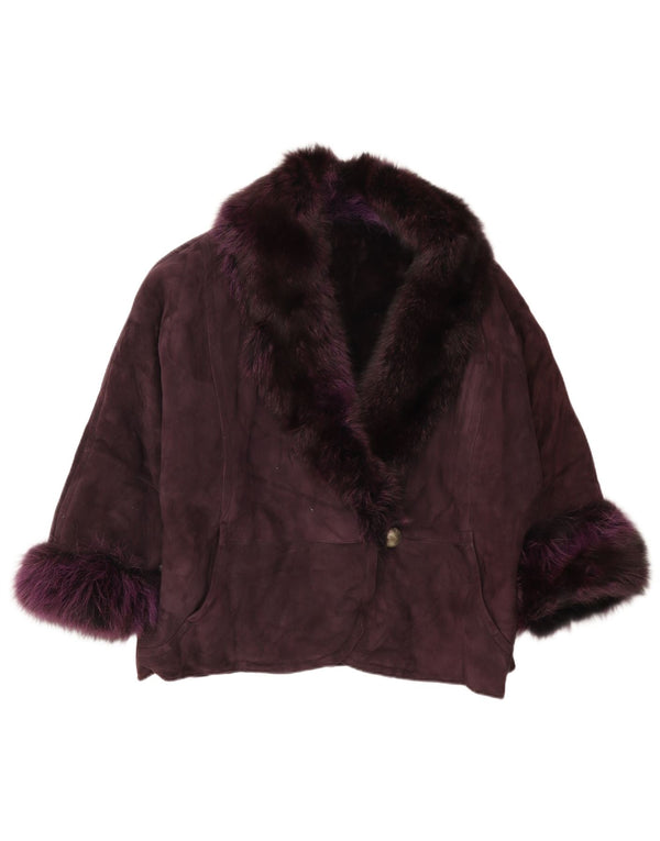 Jachetă supradimensionată pentru femei vintage cu mâneci 3/4 IT 42 violet mediu