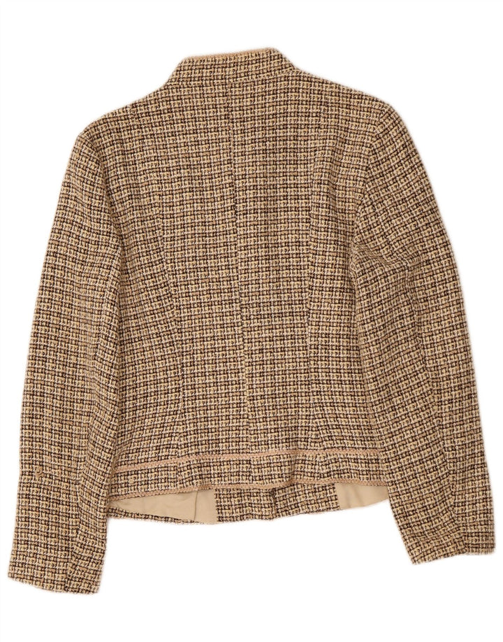 Jachetă Blazer Femei Zara EU 42 Lung Bej Check Acrylic