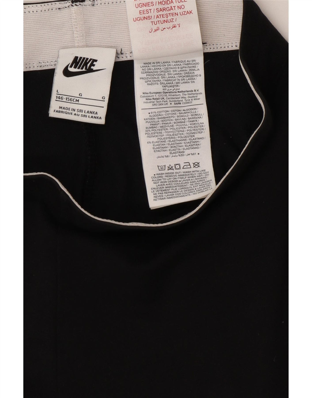 Leggings pentru fete NIKE 12-13 ani, mare, negru, bumbac