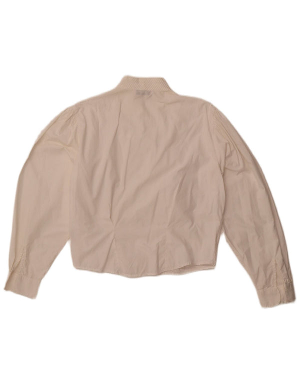 Bluză cu cămașă crop pentru femei Enara Camice UK 14 Bumbac alb mediu