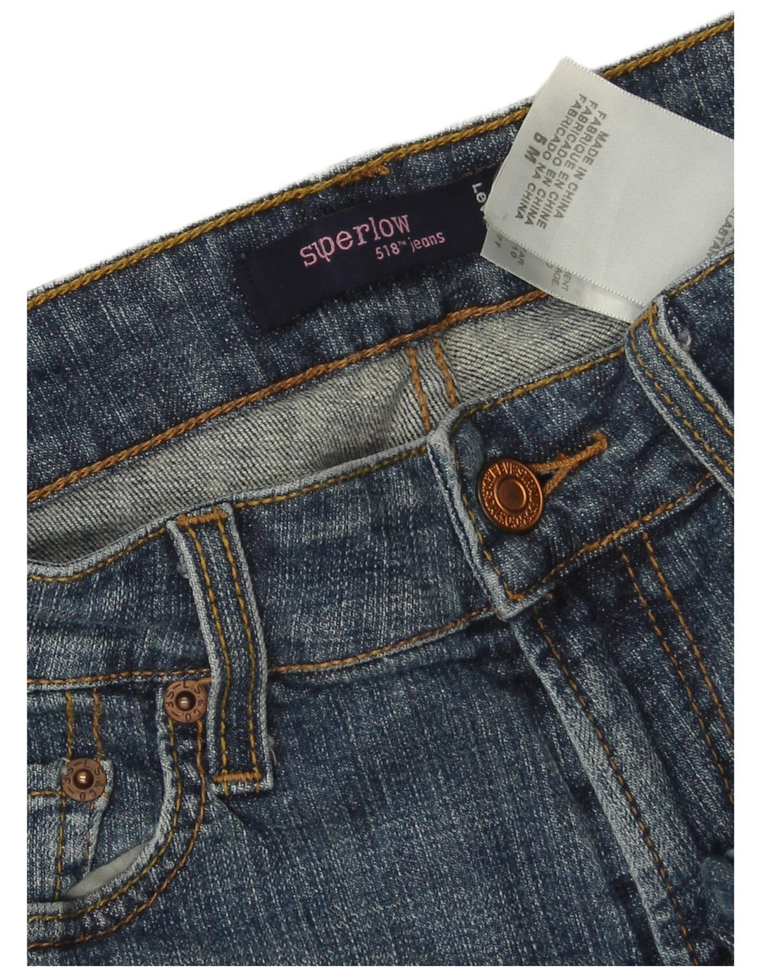 LEVI'S Blugi 518 Super Low Bootcut pentru femei US 5 Medium W28 L31 Bumbac albastru