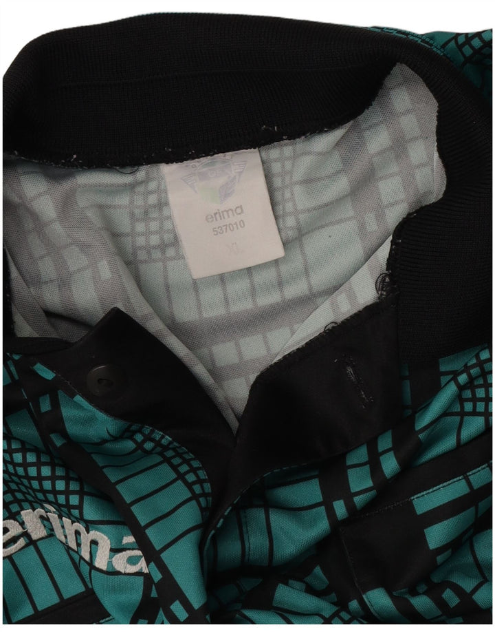 Tricou polo cu mânecă lungă pentru bărbați Erima XL, verde, carouri, poliester
