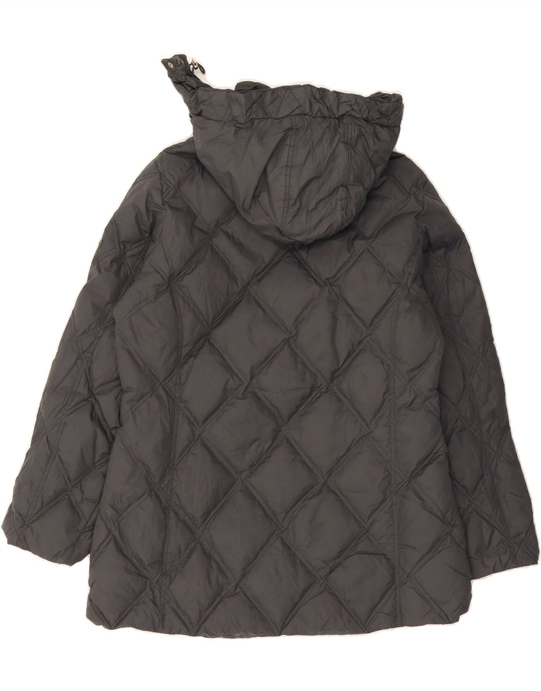 TOMMY HILFIGER Womens Hooded Padded Jacket UK 14 Medium Grey Nylon Vintage Tommy Hilfiger and Second-Hand Tommy Hilfiger from Messina Hembry 