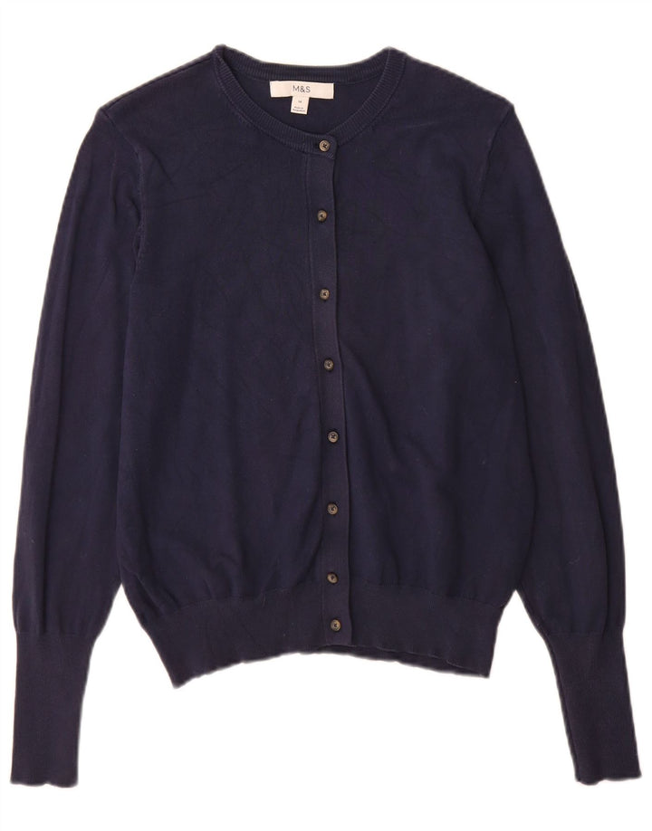 Pulover cardigan pentru femei Marks & Spencer UK 14 Medium Bluemarin Blue Viscose