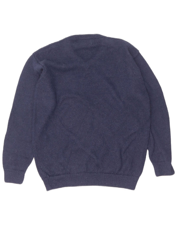 Pulover Vintage pentru bărbați cu decolteu în V XL Lână de alpaca bleumarin