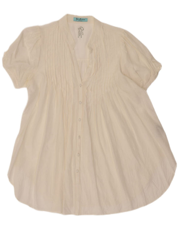 Bluză cămașă cu mânecă scurtă pentru femei Guess By Marciano IT 44 Medium Off White