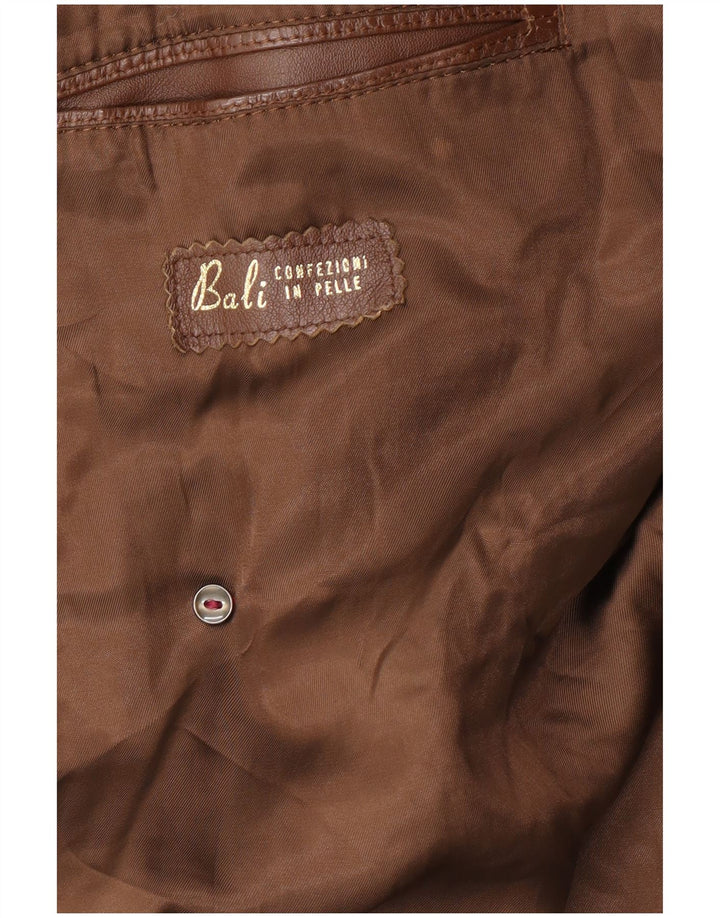 Palton din piele pentru bărbați VINTAGE UK 38 Piele maro medie