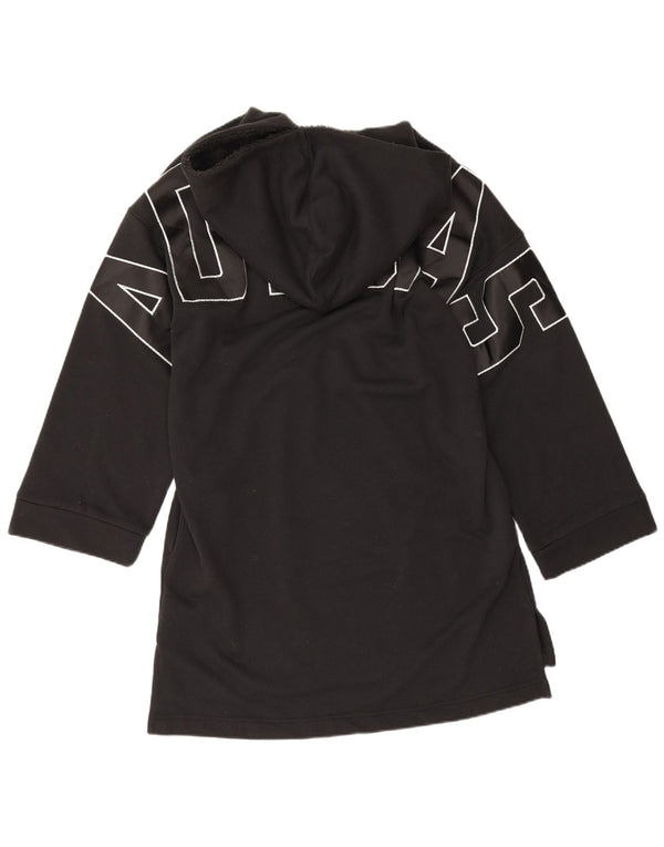 Rochie cu hanocă supradimensionată pentru femei Adidas, UK 10, bumbac negru mic