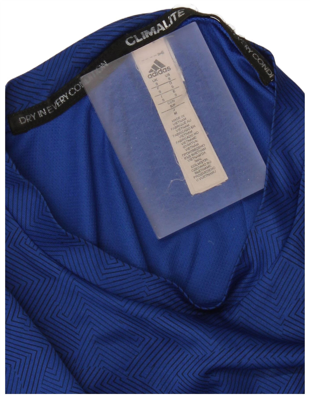 Tricou Adidas Climalite pentru femei Top mic albastru geometric poliester