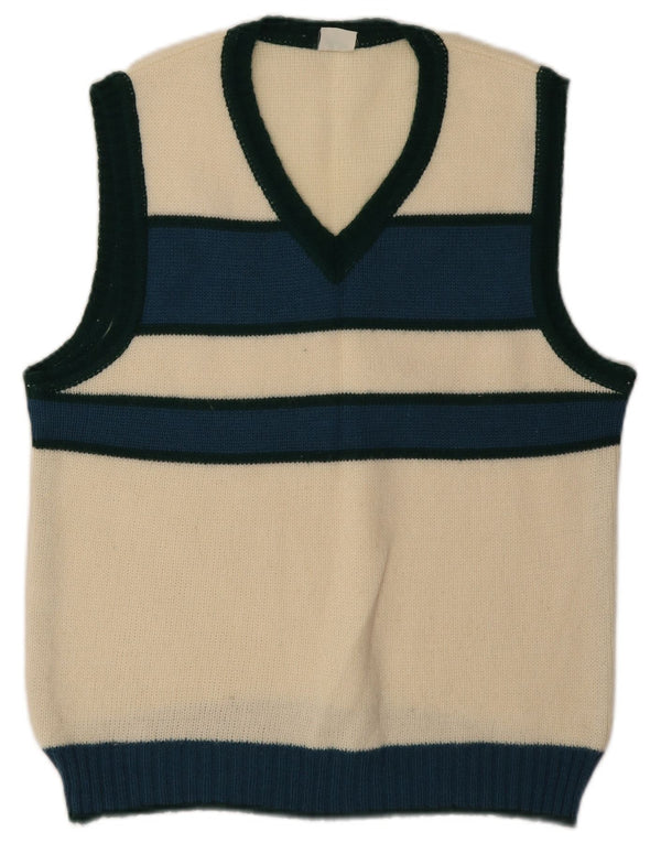 Vestă vintage pentru femei IT 48 XL, alb, bloc de culoare