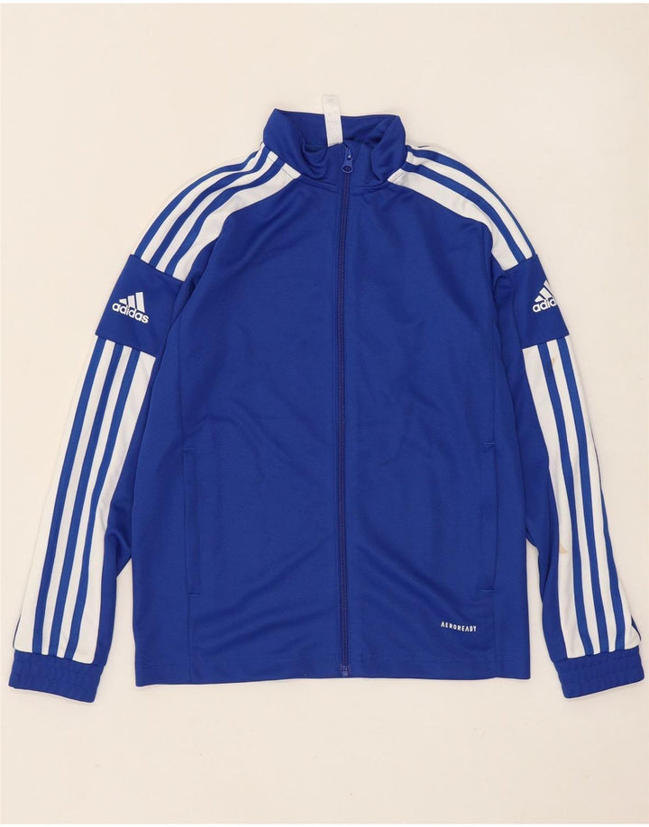 Jachetă de top pentru trening Adidas Aeroready pentru băieți 11-12 ani, poliester albastru