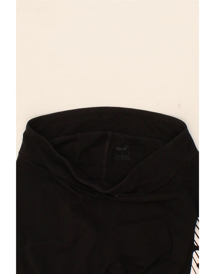PUMA Womens Graphic Leggings UK 10 Small Black Vintage Puma and Second-Hand Puma from Messina Hembry 
