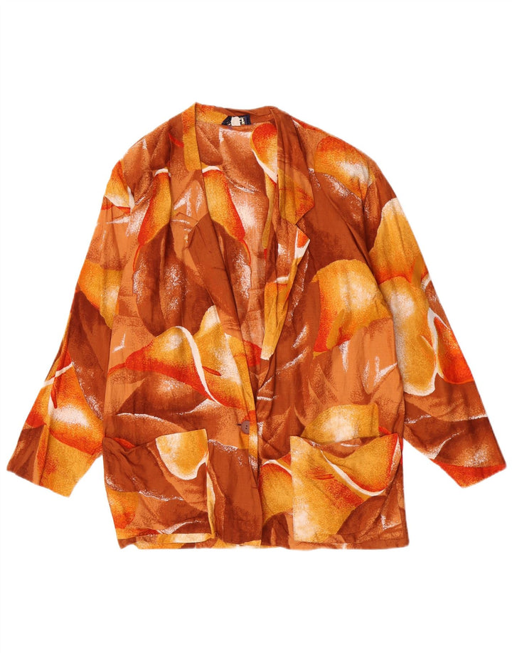 Jachetă Blazer Femei Rene 1 Buton IT 44 Maro Mediu Floral