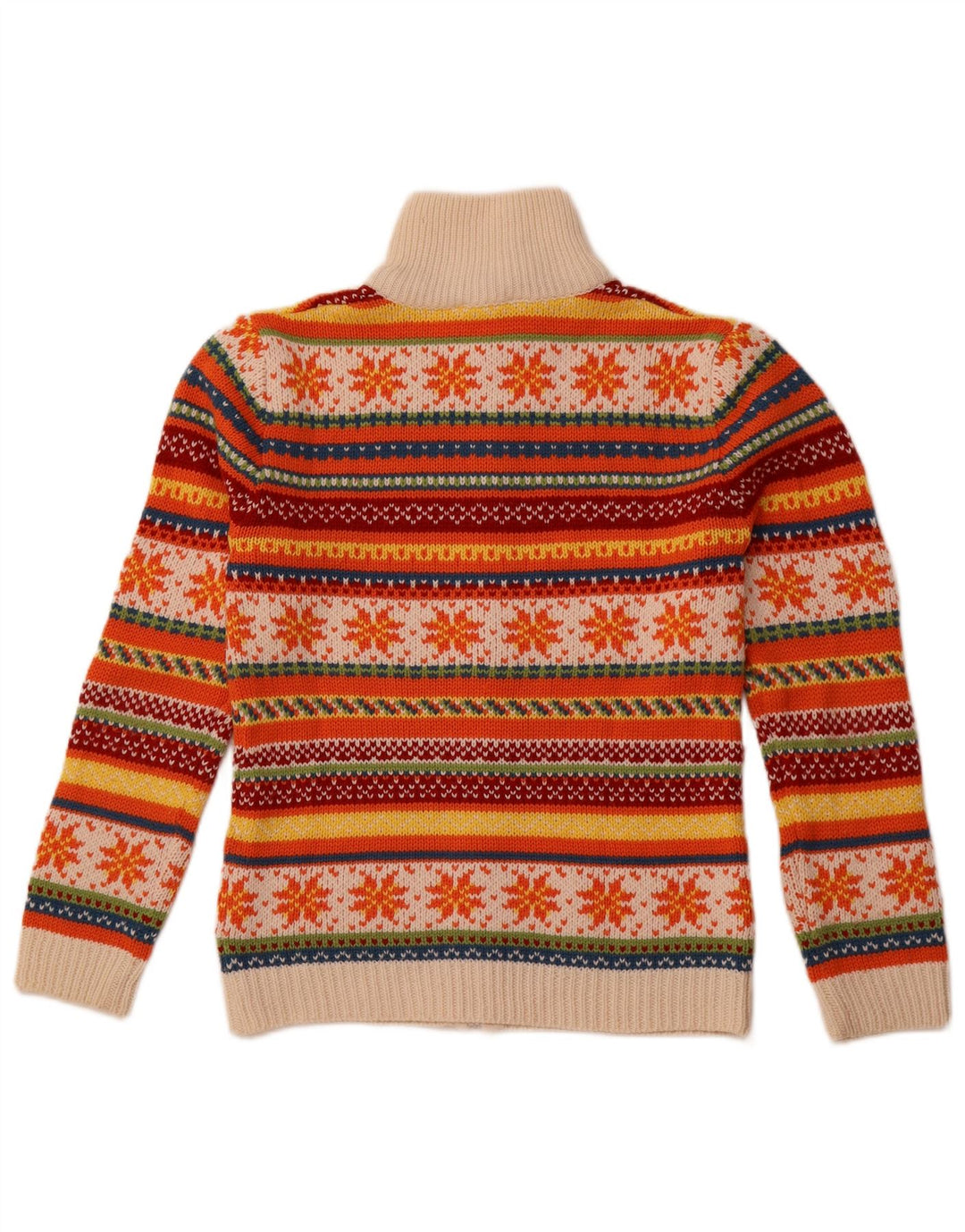 Pulover cardigan pentru femei TCM UK 10/12 mediu multicolor din lână Fair Isle