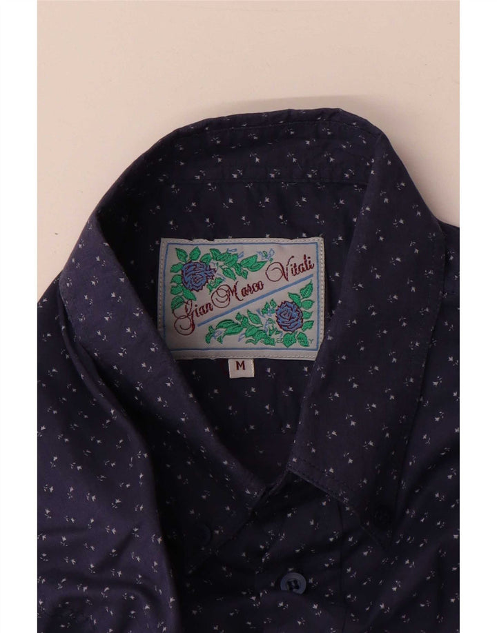 Cămașă Vintage Bărbați Mediu Bleumarin Bumbac Floral