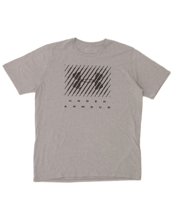 Tricou grafic Under Armour pentru bărbați Heat Gear Top XL bumbac gri