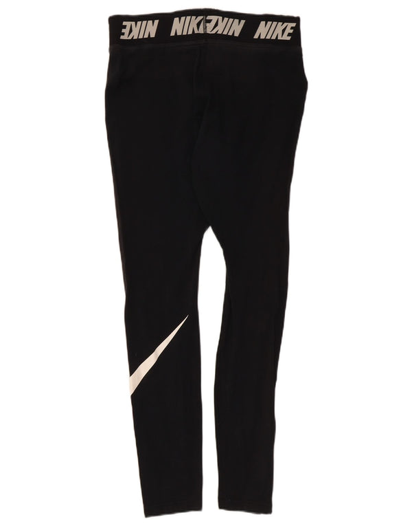 Leggings grafic Nike pentru femei UK 12, bumbac mediu negru