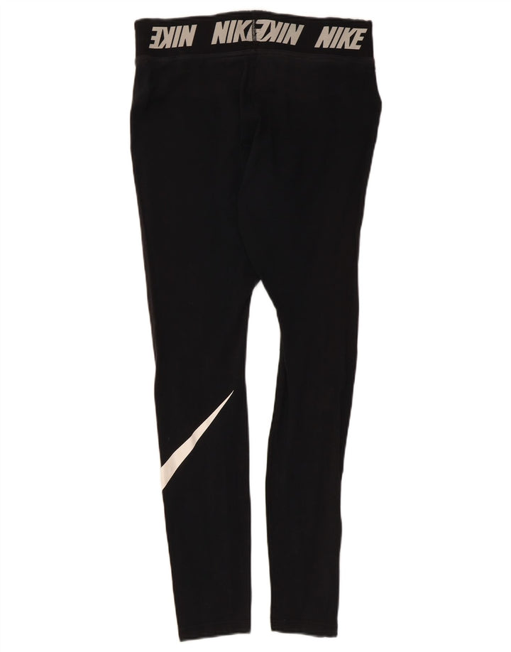 Leggings grafic Nike pentru femei UK 12, bumbac mediu negru
