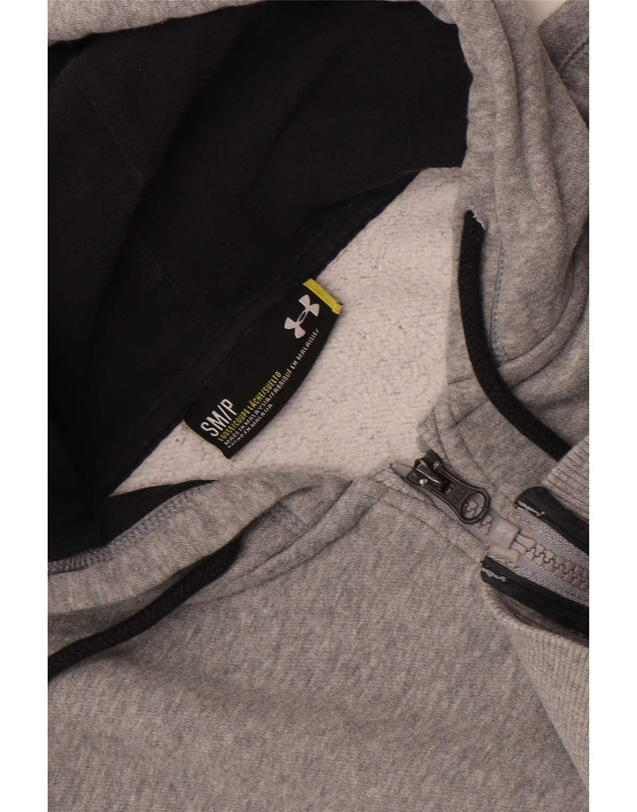 Pulover Under Armour pentru bărbați, cu fermoar și cu capota, mic, gri, pătat