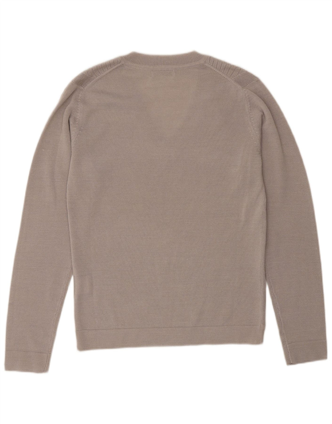 CALVIN KLEIN Pulover de golf cu decolteu în V pentru femei UK 10 mic bej lână