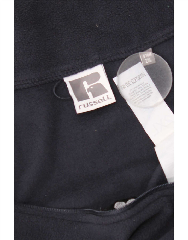 Jachetă din lână cu grafică pentru bărbați Russell Athletic UK 44 2XL Poliester bleumarin