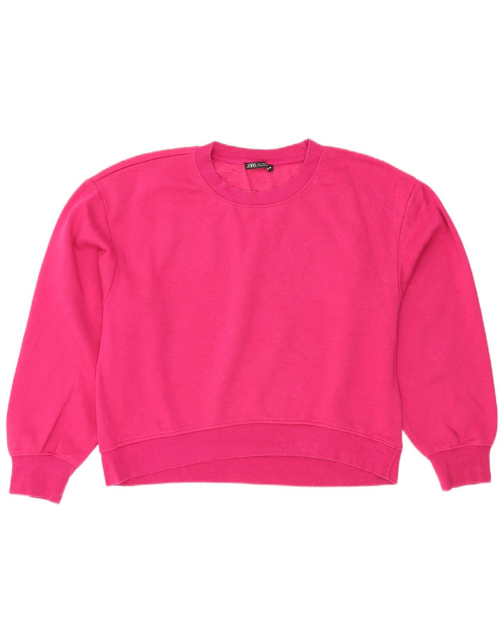 Pulover pentru femeie Zara Crop Pulover UK 16 mare, roz