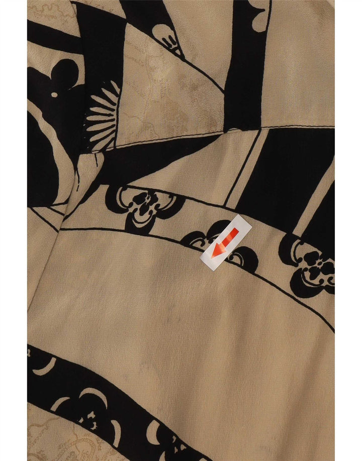 Cămașă vintage cu mânecă scurtă pentru femei IT 52 2XL Bej Patchwork