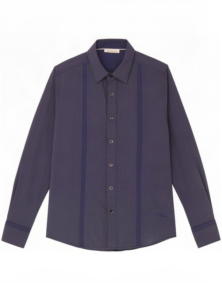Cămașă pentru bărbați Dkny, mică, bleumarin, cu dungi, bumbac