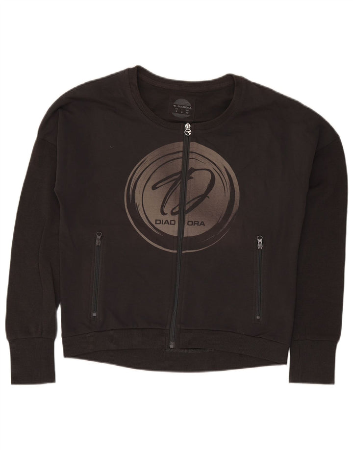 Jachetă de top pentru trening grafic supradimensionată pentru femei Diadora UK 10 Small Black
