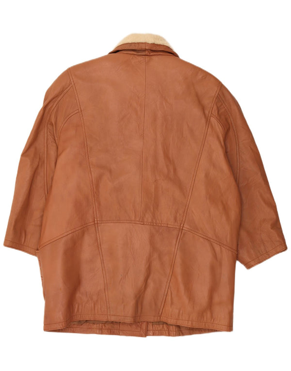 Jachetă vintage oversize din shearling pentru femei UK 16 mare maro