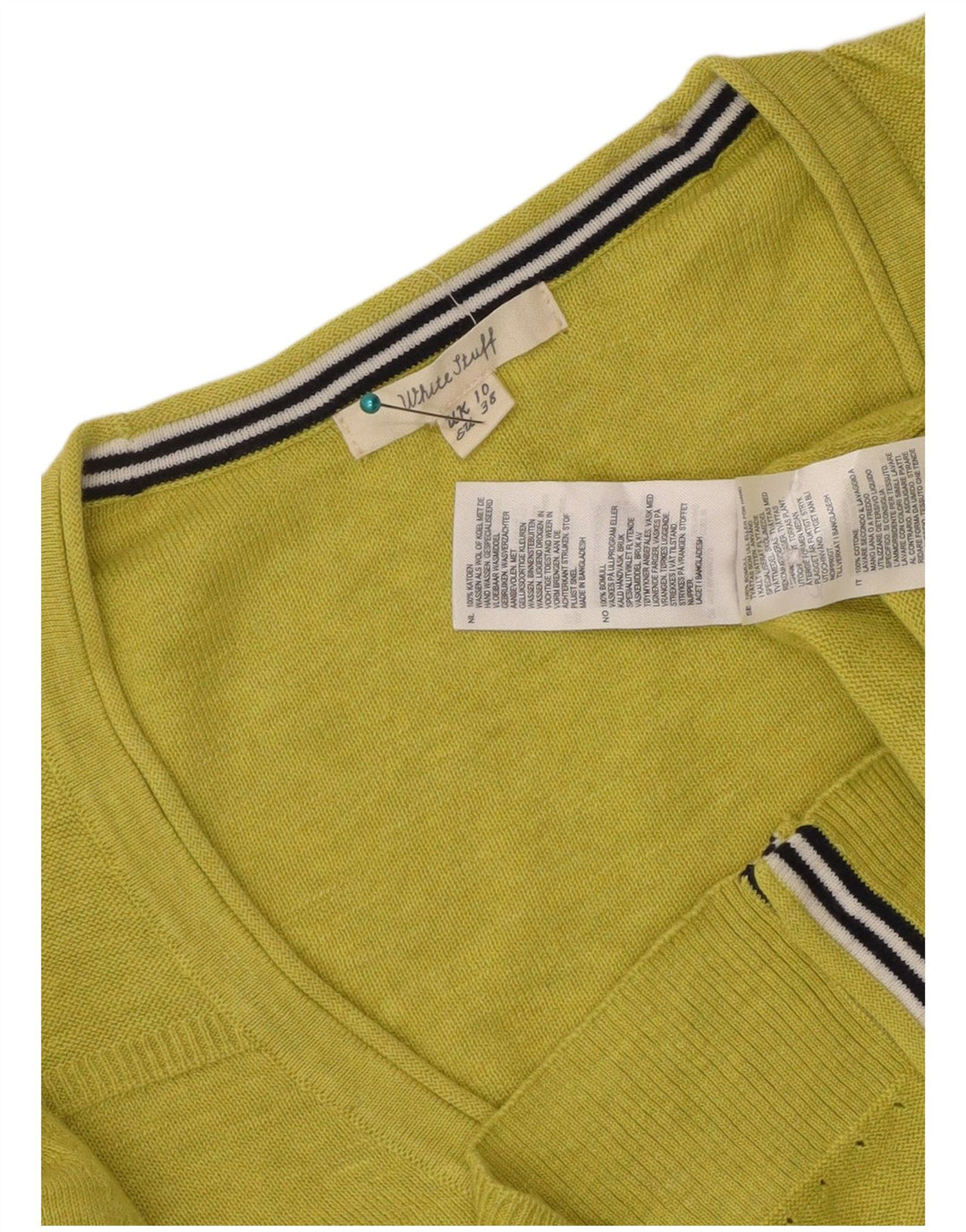 Pulover cardigan pentru femei White Stuff UK 10 Bumbac verde mic