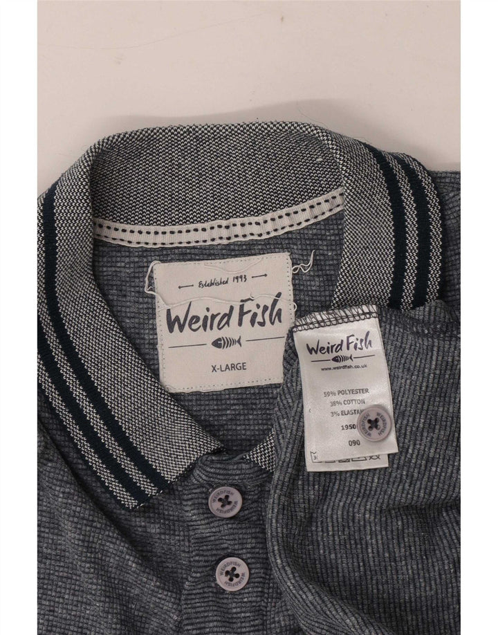 Tricou polo pentru bărbați Weird Fish, XL, poliester striat gri