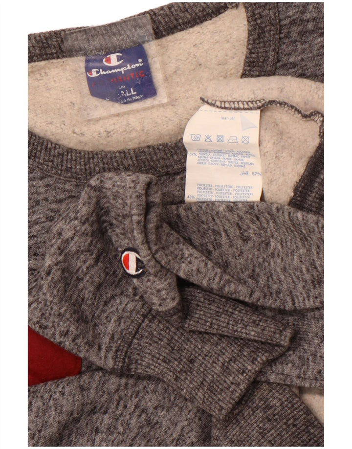 Chanorac grafic pentru bărbați Champion Pulover mic, gri, bumbac cu pete